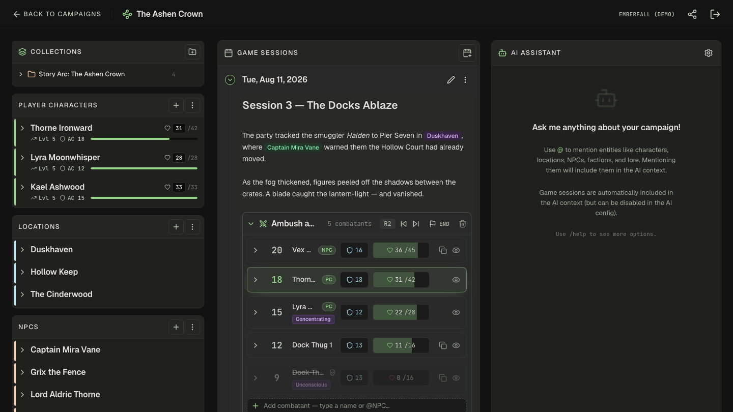 Combat tracker, right inside your notes